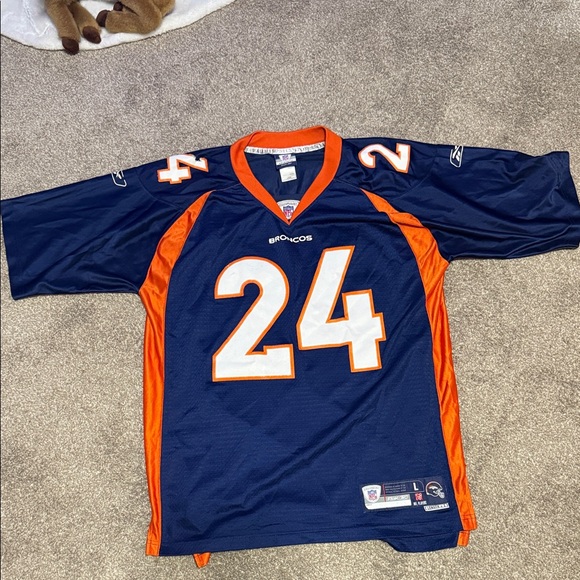 AUTHENTIC Bailey #24 Denver Broncos NFL Reebok Football Jersey L Men’s Length +2 - Picture 1 of 10